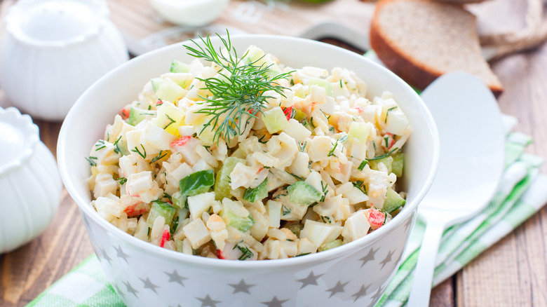 crab salad in a bowl