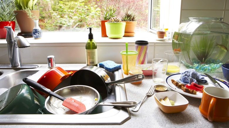 pots and pans in kitchen