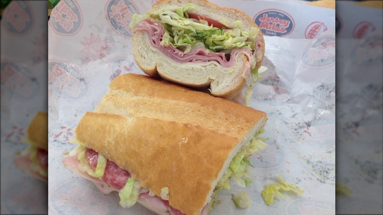 sub sandwich cut in half