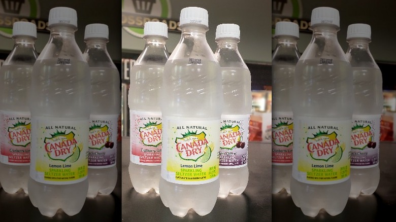 Bottles of Canada Dry water