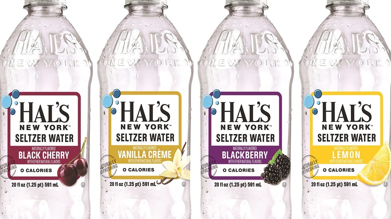 Bottles of Hal's sparkling water