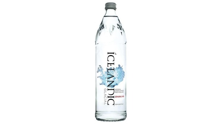 A bottle of Icelandic Glacial sparkling water