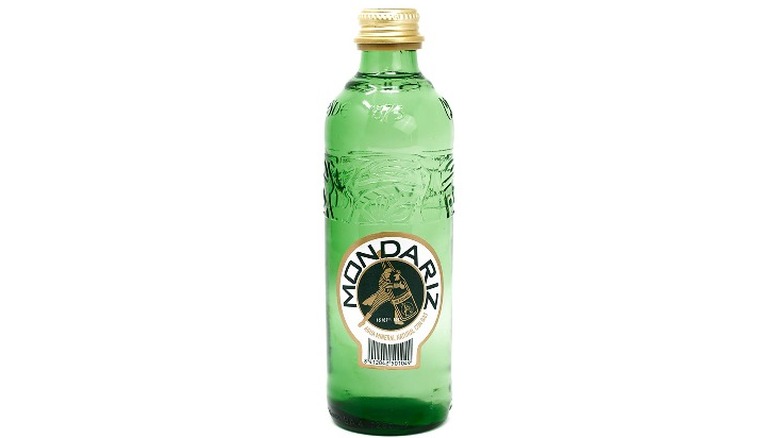 A bottle of Mondariz sparkling water