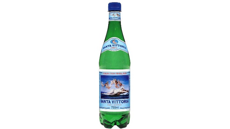 A bottle of Santa Vittoria sparkling water