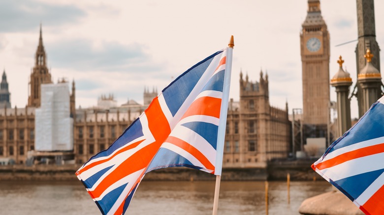 British flag in London