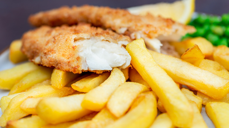 Close up of fish and chips
