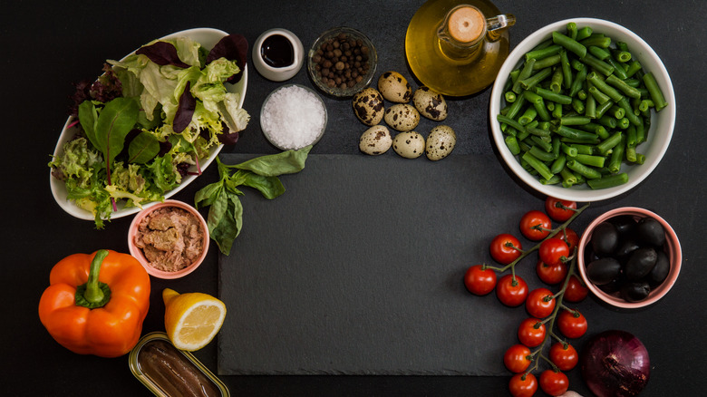 ingredients for niçoise salad