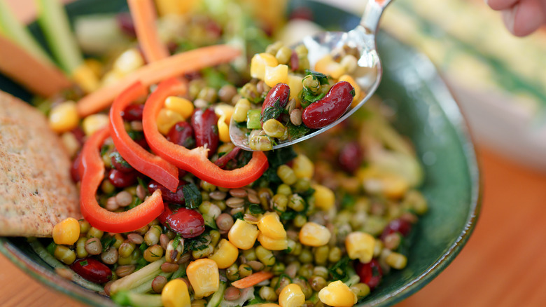 mixed grain salad with vegetables