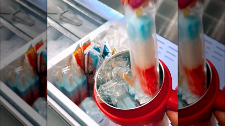 popsicles in a travel mug