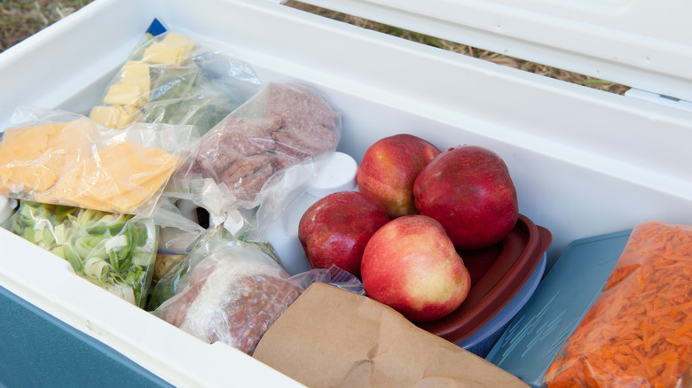 cooler filled with food 