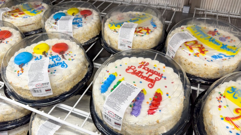 Costco birthday cakes on display
