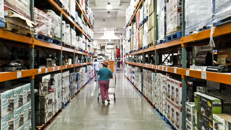 Costco shopper is aisles