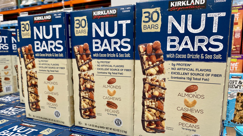 Boxes of Kirkland brand nut bars