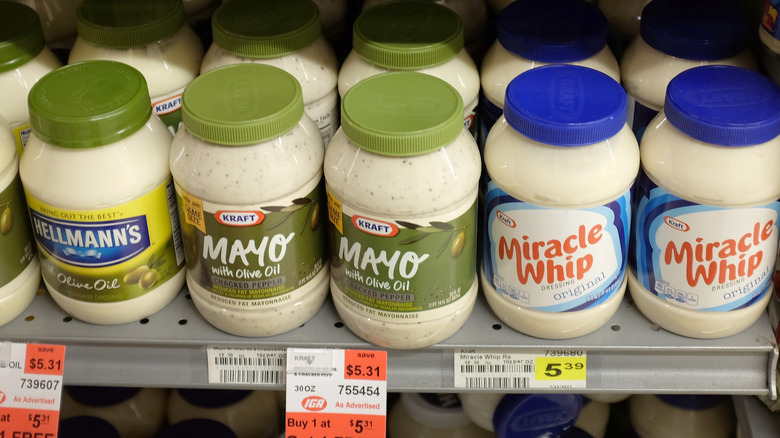 Containers of mayonnaise