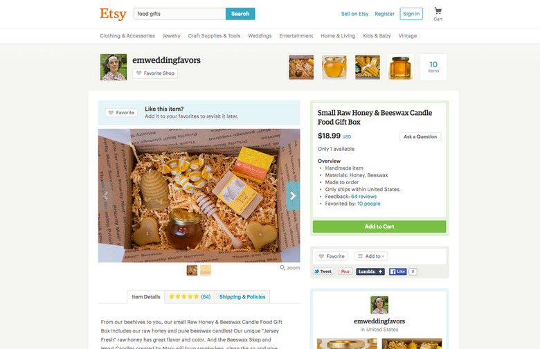  Small Honey & Beeswax Candle Food Gift Box ($18.99)