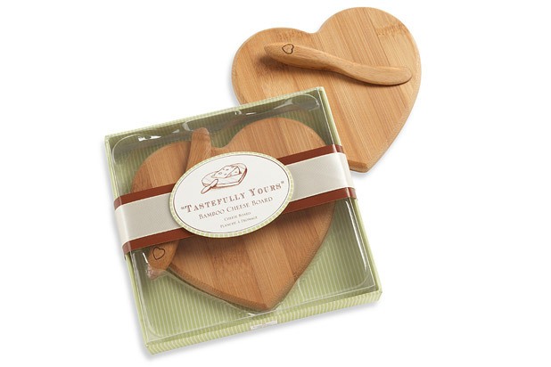 Kate Aspen Tastefully Yours Heart-Shaped Bamboo Cheese Board