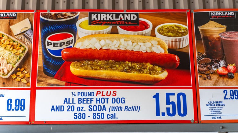 Costco hot dog menu