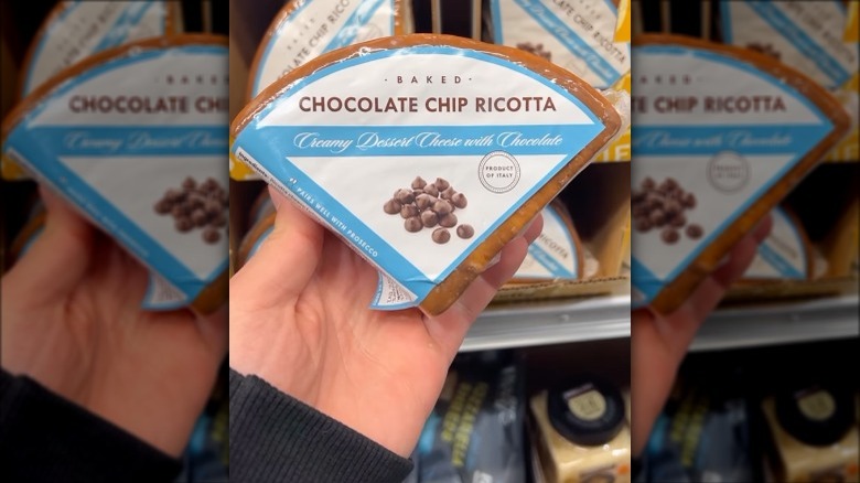 A block of chocolate chip ricotta