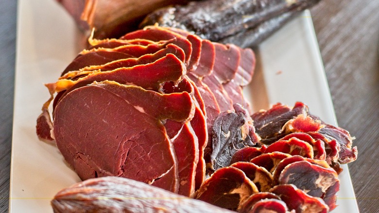 Reindeer meat on a cutting board