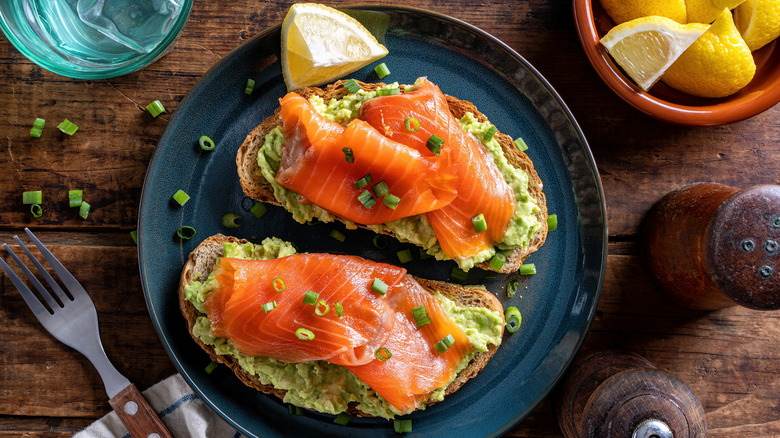 Avocado toast with smoked salmon