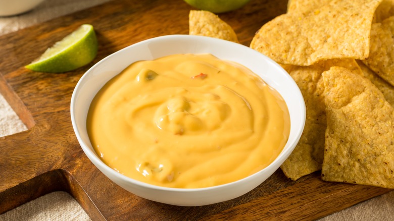 Queso and tortilla chips