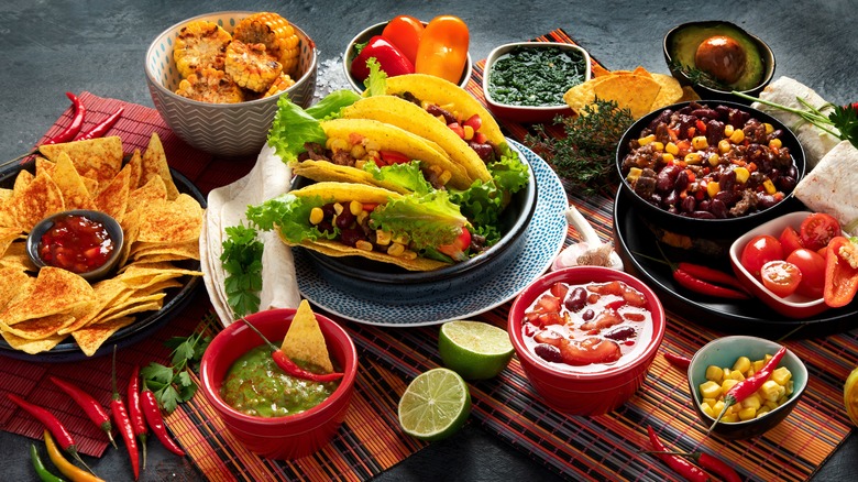 Array of Mexican foods