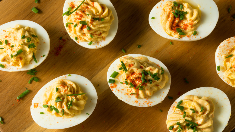 Top down deviled eggs