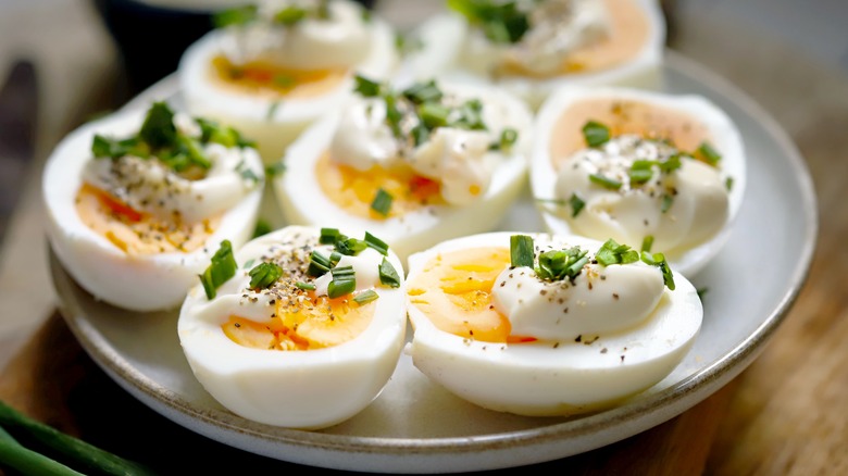 Deviled eggs with mayonnaise