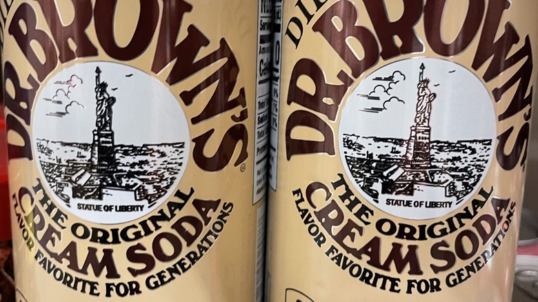 cans of Dr. Brown's cream soda
