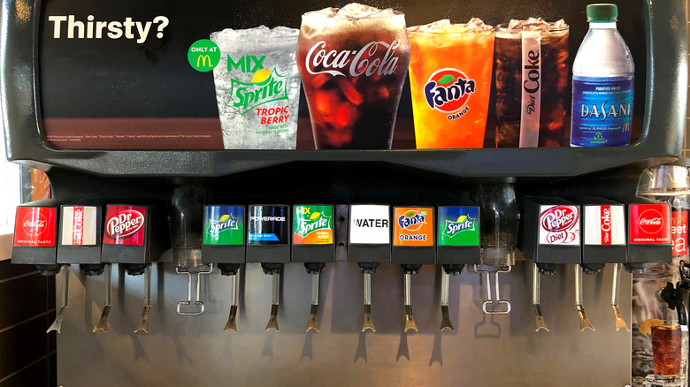 soda fountain featuring coke and diet coke