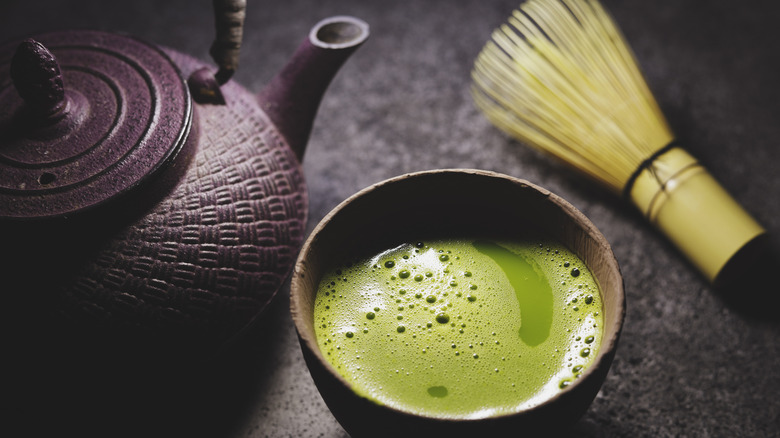 Ceremonial matcha with whisk