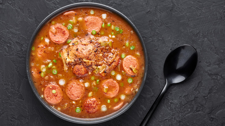 Bowl of sausage gumbo