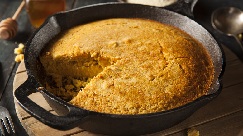 Cornbread in a skillet