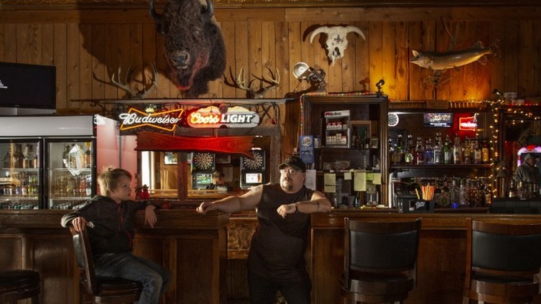 People sitting at country bar