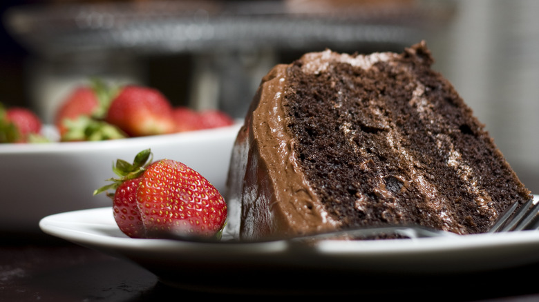 slice of chocolate cake