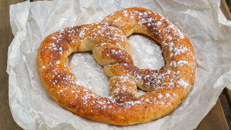 Soft pretzel with sugar