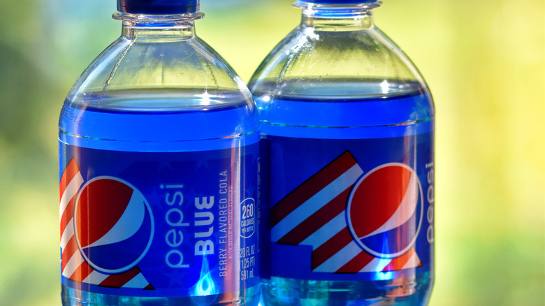 bottles of Pepsi Blue