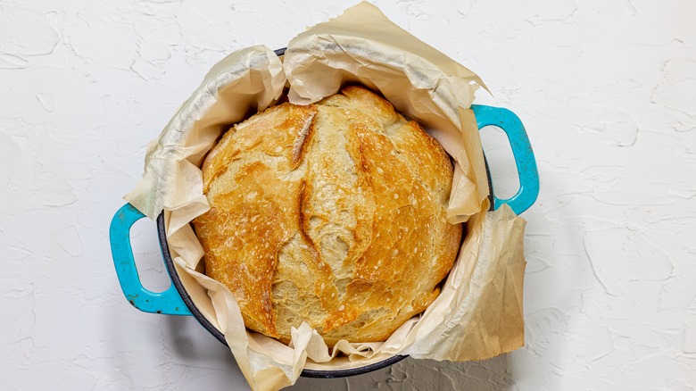 Bread baked in Dutch oven