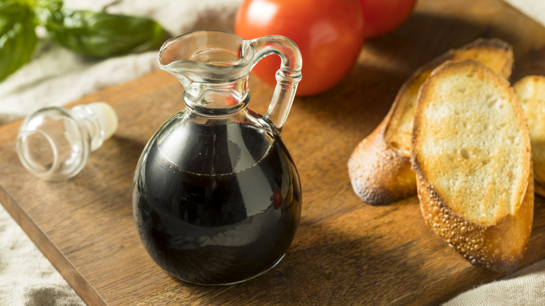 Balsamic vinegar in a jug