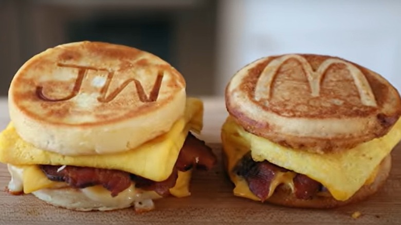 Joshua Weissman's McGriddle sandwich