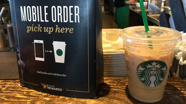 starbucks coffee on mobile order counter