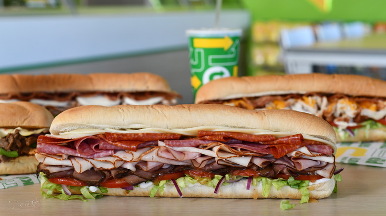 Collection of Subway footlong sandwiches