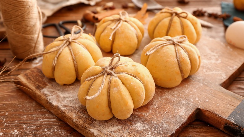 Twine-wrapped pumpkin rolls