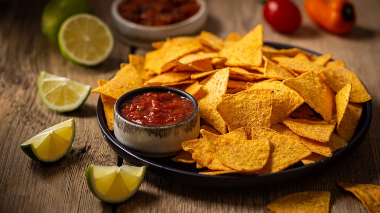 Tortilla chips with salsa