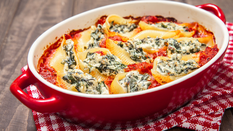 stuffed shells in baking dish