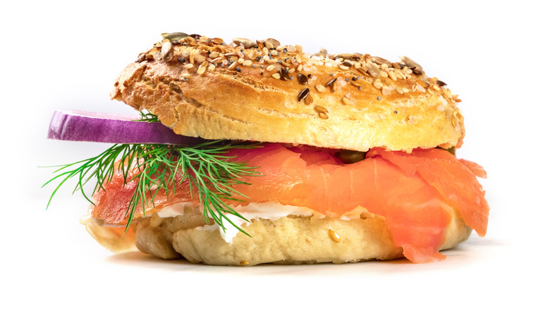 bagel and lox sandwich