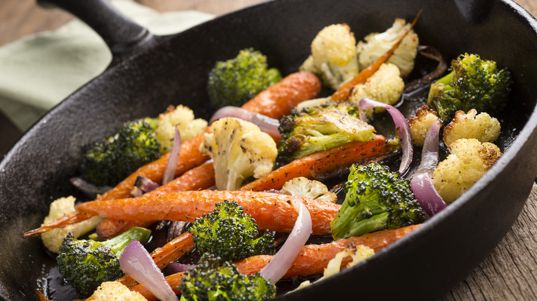 sauteed vegetables in skillet