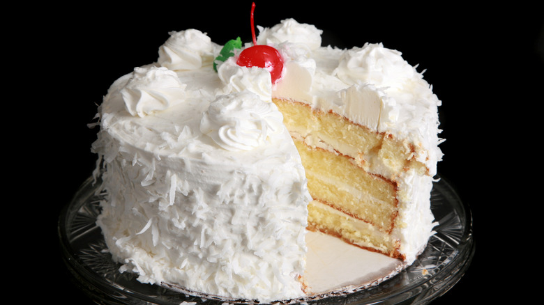 coconut cake on plate