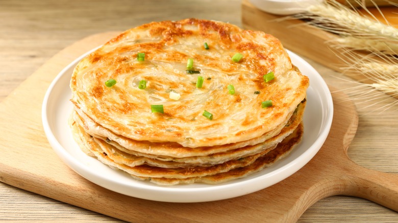 stack of scallion pancakes