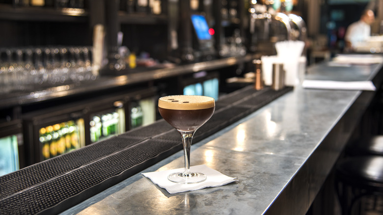 Espresso martini at a bar